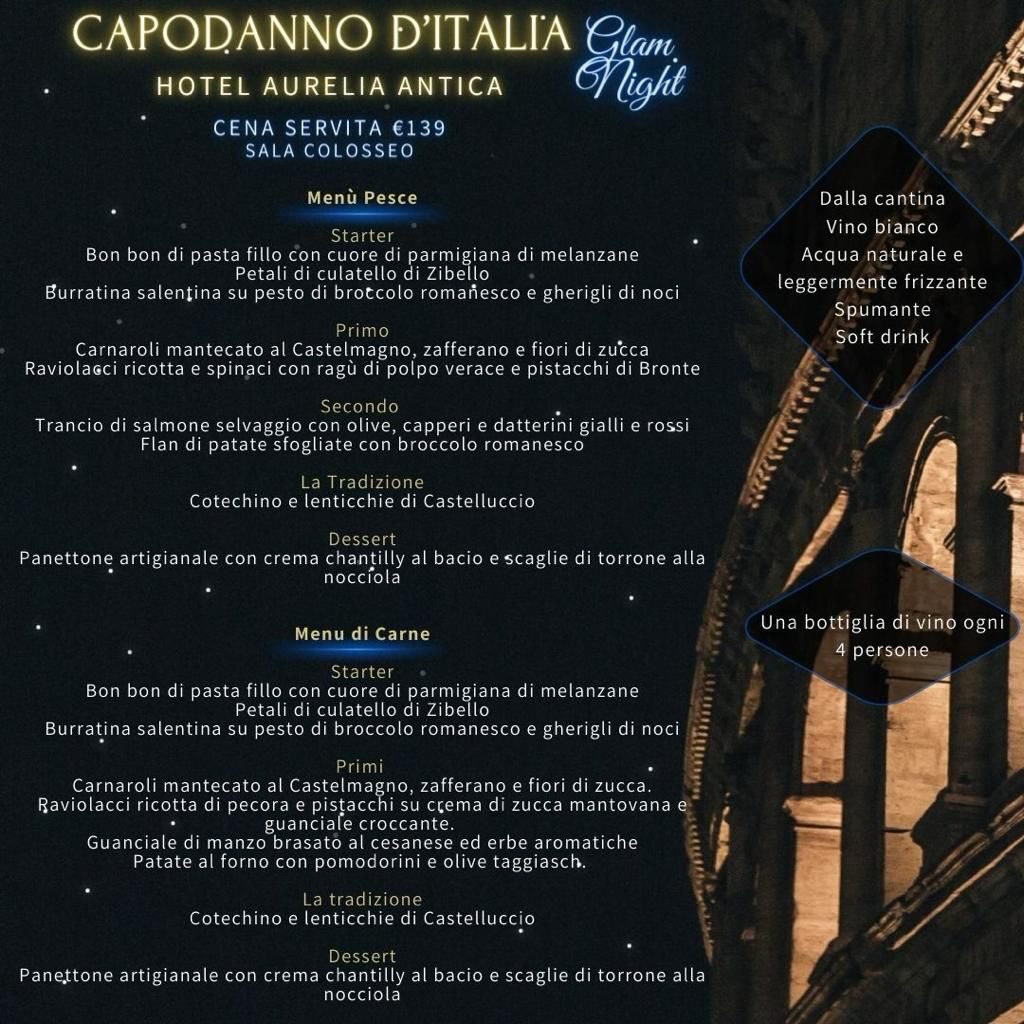 menu capodanno hotel aurelia antica